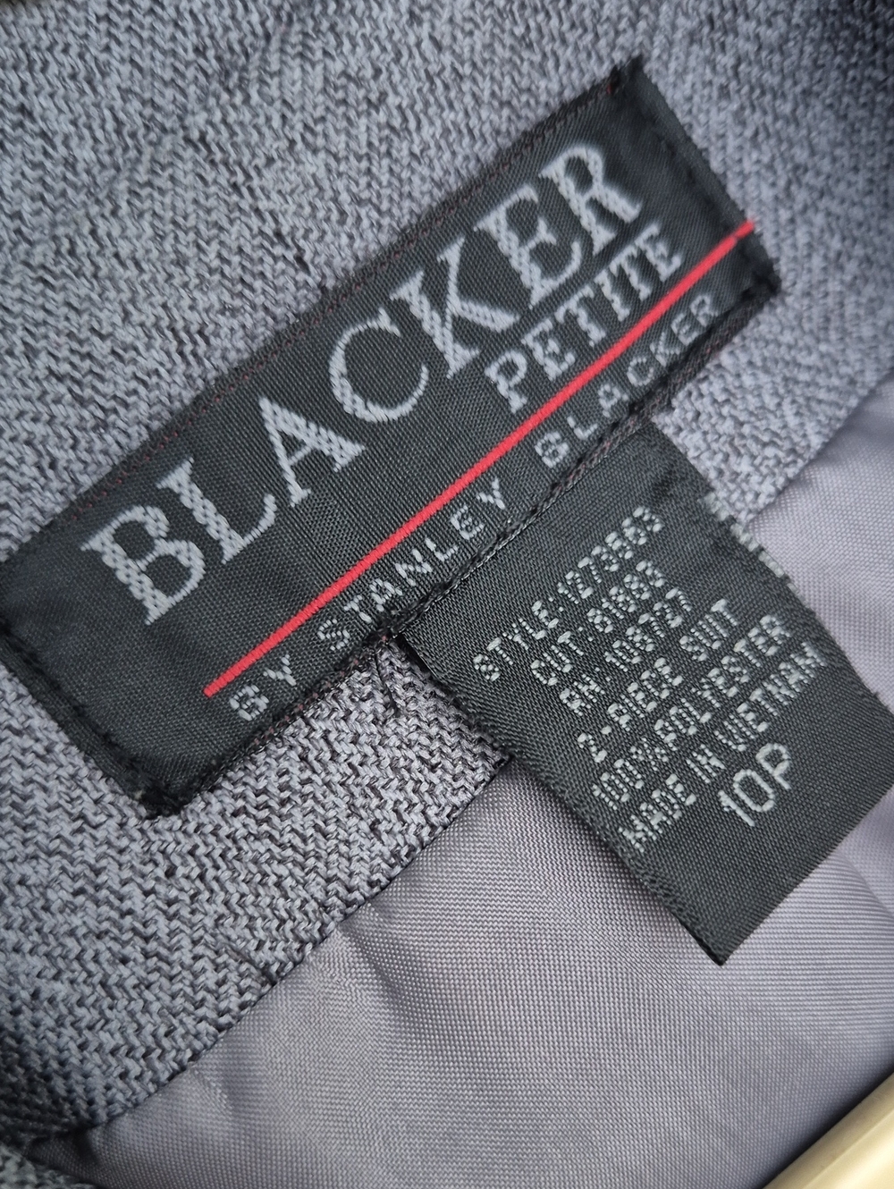 Blacker Petites by Stanley Blacker Ladies Gray Double Breasted Luxe Blazer - Picture 9 of 9